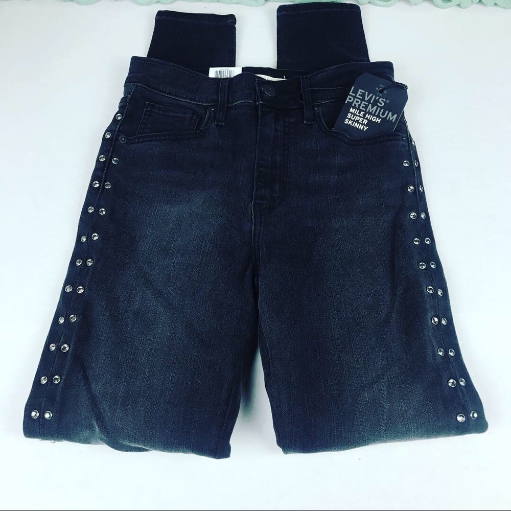 NWT Levi's Mile High Super Skinny Black Jeans 25 - Picture 3 of 8